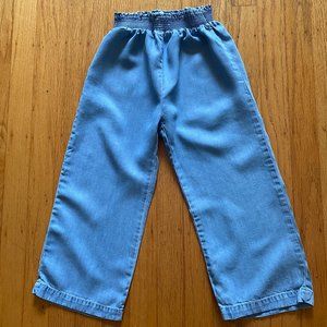 Zara Girl's Wide Leg Pants, Light Blue, Size 4-5